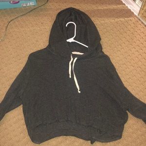 brandy melville cropped grey hoodie
